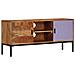 Mobile Tv Marrone Miele E Grigio 110x30x50cm In Legno Di Acacia - Foto miniatura 1