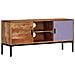 Mobile Tv Marrone Miele E Grigio 110x30x50cm In Legno Di Acacia - Foto miniatura 7