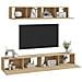 Set Di Mobili Porta Tv 4 Pz Rovere Sonoma In Legno Multistrato - Foto miniatura 7
