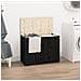 Contenitore Per Bucato Nero 88,5x44x66 Cm Legno Massello Pino - Foto miniatura 1