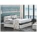 Letto Piazza E Mezza Angelica, Letto Contenitore Con Rivestimento In Tessuto, 100% Made In Italy, Apertura Frontale, Con Materasso Cm 120x190 Incluso, Bianco - Foto miniatura 1