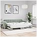 Divano Letto Con Letto Estraibile Grigio Chiaro 80x200 Velluto - Foto miniatura 1