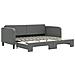 Divano Letto con Letto Estraibile Grigio Scuro 90x200cm Tessuto - Foto miniatura 2