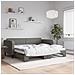 Divano Letto con Letto Estraibile Grigio Scuro 90x200cm Tessuto - Foto miniatura 1