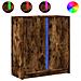 Credenza Con Led Rovere Fumo 77x34x85 Cm In Legno Multistrato - Foto miniatura 2