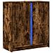 Credenza Con Led Rovere Fumo 77x34x85 Cm In Legno Multistrato - Foto miniatura 3