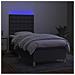 Letto a Molle Materasso e LED Grigio Scuro 90x190 cm in Tessuto - Foto miniatura 1