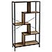 Libreria Design Industriale, 5 Ripiani Asimmetrici In Legno Laminato Da 15 Mm, Struttura In Metallo Nero Laccato A Polvere, Scaffale Moderno - Foto miniatura 1