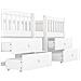 Letto A Mezza Altezza, 90*200cm, 4 Cassetti, Ringhiera, Scala, Legno Di Pino, Senza Materasso, Bianco - Foto miniatura 4