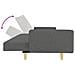 Lusso Casadino -  Divano Letto 2 Posti Con Poggiapiedi Grigio Scuro In Tessuto - Foto miniatura 5