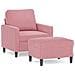 Poltrona con Poggiapiedi Rosa 60 cm Velluto - Foto miniatura 1