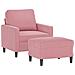 Poltrona con Poggiapiedi Rosa 60 cm Velluto - Foto miniatura 3