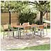 Set da pranzo da giardino 7 pezzi Grigio Acciaio e Legno Massello di Acacia - Foto miniatura 2