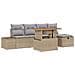 Set di Divano da Giardino 6 Pezzi con Cuscini Beige Polyrattan - Foto miniatura 1