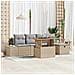 Set di Divano da Giardino 6 Pezzi con Cuscini Beige Polyrattan - Foto miniatura 2