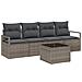 Set Divani Giardino 5 Pezzi Cuscini Grigio Polyrattan, Divano Giardino 2 Posti Cuscini Grigio Polyrattan - Foto miniatura 1