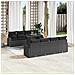 Set Divano Giardino 9 Pezzi con Cuscini Rattan Nero Polietilene - Foto miniatura 3