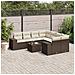Set Divani da Giardino 9pz con Cuscini Marrone in Polyrattan - Foto miniatura 2