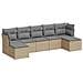 Set Divani da Giardino 7pz con Cuscini Grigio Chiaro Polyrattan - Foto miniatura 1