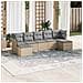 Set Divani da Giardino 7pz con Cuscini Grigio Chiaro Polyrattan - Foto miniatura 2