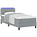 Letto Con Rete E Materasso & LED Grigio Chiaro 90x190 cm Tessuto - Foto miniatura 1