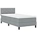 Letto Con Rete E Materasso & LED Grigio Chiaro 90x190 cm Tessuto - Foto miniatura 3