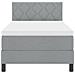 Letto Con Rete E Materasso & LED Grigio Chiaro 90x190 cm Tessuto - Foto miniatura 8
