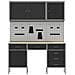 Set da lavoro con armadio e pegboard 8 pezzi nero in MDF e metallo - Foto miniatura 8