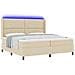 Letto a molle con materasso Crema 200 x 200 cm Tessuto - Foto miniatura 3