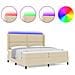 Letto a molle con materasso Crema 200 x 200 cm Tessuto - Foto miniatura 4