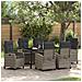 Set da Pranzo per Giardino 7 pcs Grigio polyrattan - Foto miniatura 2