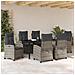 Set da Pranzo per Giardino 7 pcs Grigio polyrattan - Foto miniatura 4