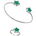 Set Bracciale E Anello In Argento 10µ Verde Con Fiori Di Colore - Foto miniatura 2