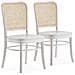 Set Di 2 Sedie Vesta Colore Bianco, Legno Massello E Rattan Naturale - Foto miniatura 1