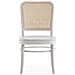 Set Di 2 Sedie Vesta Colore Bianco, Legno Massello E Rattan Naturale - Foto miniatura 2