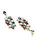 Orecchini Pendenti Floreali con Cristalli Multicolori - Foto miniatura 3