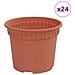 Vaso Rotondo per Fiori 24 pcs Rosso Mattone Ø 12,5 x 10 cm - Foto miniatura 1
