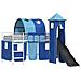 Struttura del letto loft per bambini Bianco e Blu 99,5 x 200 cm - Foto miniatura 1