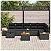 Set Divano da Giardino con cuscino 8 pcs Nero Poly Rattan - Foto miniatura 3