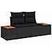Set Divano da Giardino con cuscino 8 pcs Nero Poly Rattan - Foto miniatura 4