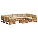 Set divani 10 pcs Naturale e Beige Legno di Acacia Massello - Foto miniatura 3