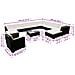 Set Divani da Giardino 12 pz con Cuscini in Polyrattan Nero - Foto miniatura 7