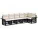 Set Divano da Giardino 6 pcs Nero polyrattan - Foto miniatura 1