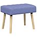 Panchina trapuntata a canale Blu jeans 60 x 40 x 45 cm Tessuto - Foto miniatura 1