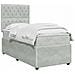 Letto box spring con materasso Grigio Chiaro Singolo Velluto - Foto miniatura 3