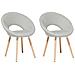 Set Di 2 Sedie Da Pranzo In Tessuto Grigio Chiaro Roslyn - Foto miniatura 32