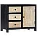 Credenza Intagliata A Mano Grigia 75x35x60cm In Mango Massello - Foto miniatura 1