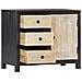 Credenza Intagliata A Mano Grigia 75x35x60cm In Mango Massello - Foto miniatura 4