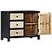 Credenza Intagliata A Mano Grigia 75x35x60cm In Mango Massello - Foto miniatura 5