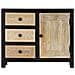 Credenza Intagliata A Mano Grigia 75x35x60cm In Mango Massello - Foto miniatura 6